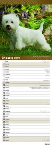 Westies 2019 6.75 x 16.5 Inch Monthly Slimline Wall Calendar, Toy Dog Canine